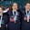 KAMLOOPS, BC - APRIL 4: USA's Dana Trivigno #32, Meghan Duggan #10 and Hilary Knight #21 celebrate during the national anthem following a 1-0 overtime win over Canada in the gold medal game at the 2016 IIHF Ice Hockey Women's World Championship. (Photo by Andre Ringuette/HHOF-IIHF Images)

